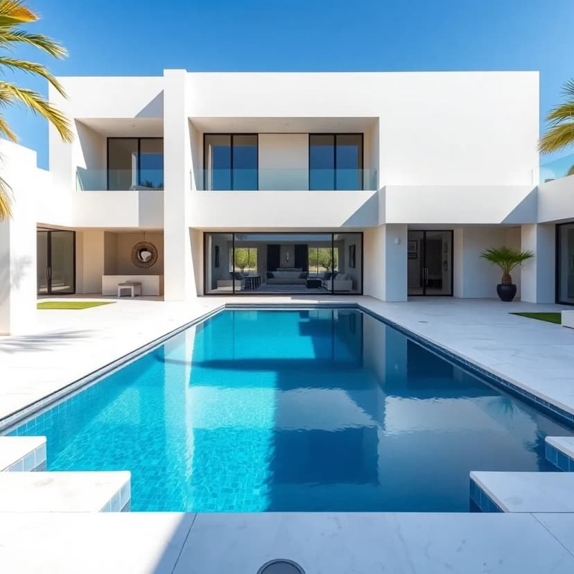 Modern geometric pool