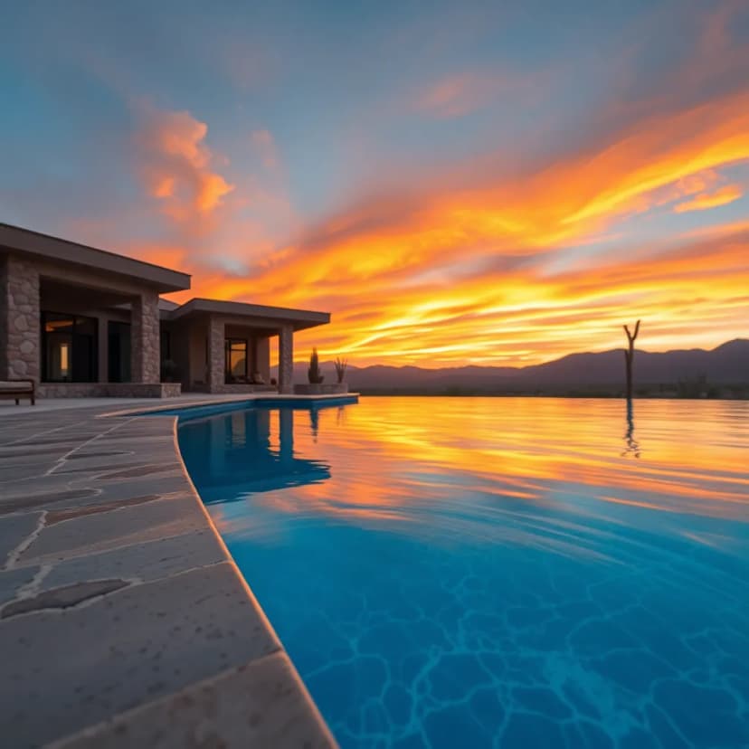 Luxury pool with vanishing edge