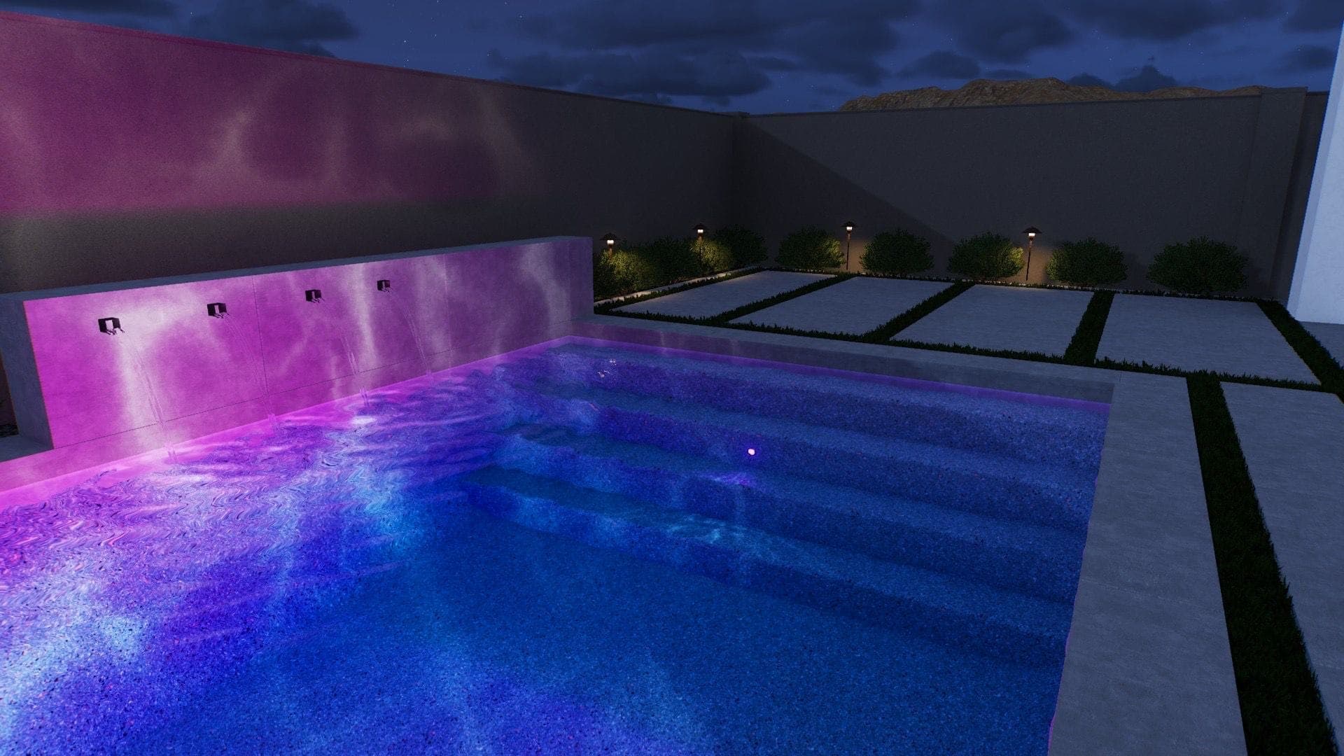 Modern Pool Lighting Design Spotlight
